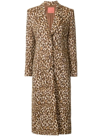 Manning Cartell Single-breasted Leopard Coat In Brown