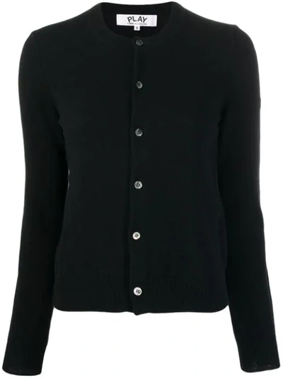 Comme Des Garçons Play Knitted Buttoned Cardigan In Black