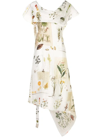Monse Botanical Journal Patchwork-print Dress In White