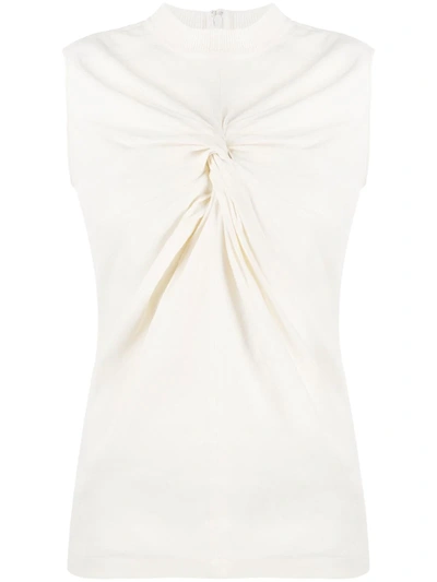 Off-white Knot-detail Sleeveless T-shirt In White