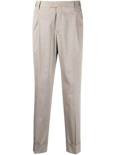 Pt01 Cropped Chino Trousers In Neutrals