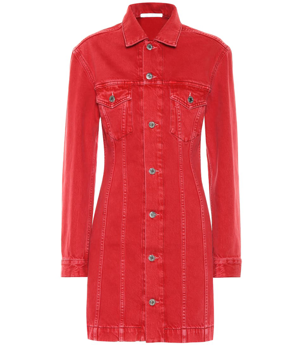 red denim dress