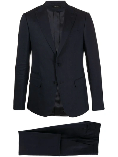 Z Zegna Tailored Suit Set In Blue