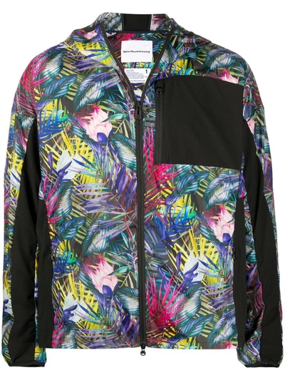 White Mountaineering Foliage-print Jacket In Blue