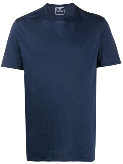 Fedeli Round-neck T-shirt In Blue