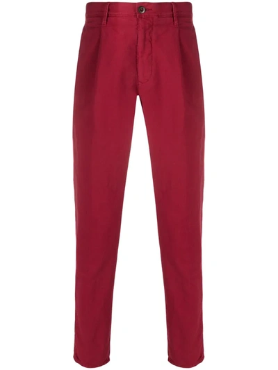 Incotex Pleated Chino Trousers In Red
