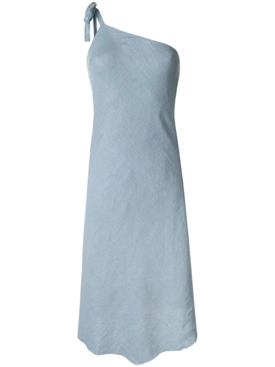 Venroy One-shoulder Asymmetric Dress In Blue