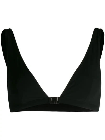 Ganni Bralette-style Bikini Top In Black