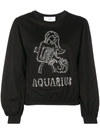 Alberta Ferretti Aquarius Crystal-embellished Sweatshirt In Black/fant Beige