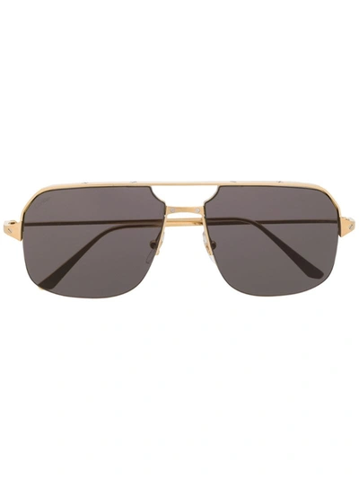 Cartier Ct0306s Navigator Sunglasses In 银色