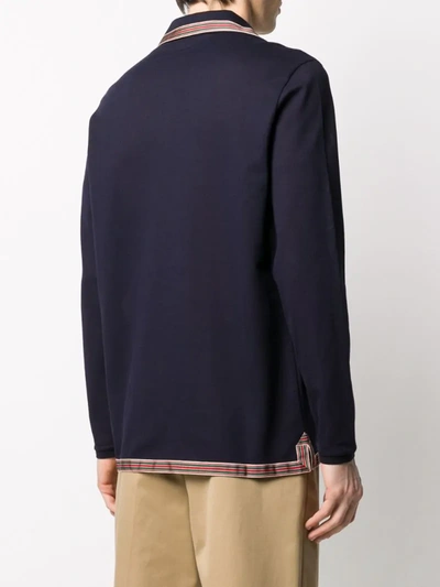 Gucci Long-sleeved Polo Shirt In Blue