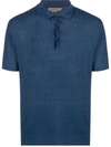 Corneliani Blue Linen Polo Shirt