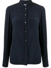 Filippa K Long-sleeved Silk Shirt In Navy