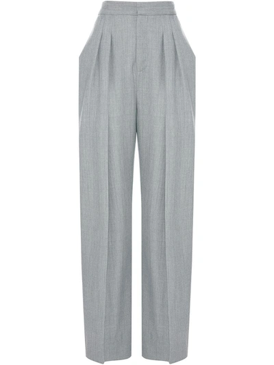 Jw Anderson Front Pleat Wide-leg Trousers In Grey
