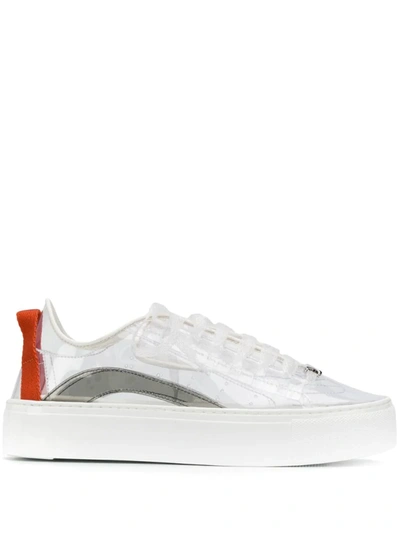 Dsquared2 Transparent Flatform Trainers In Neutrals