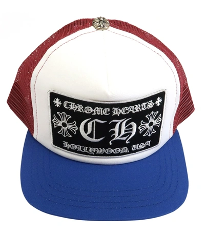 Pre-owned Chrome Hearts Ch Hollywood Trucker Hat Red/white/blue