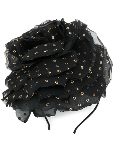 Maison Michel Flora Headband In Black