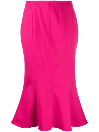 Marni Fishtail Midi Skirt In Pink