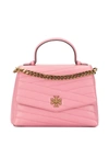 Tory Burch Kira Chevron-quilted Satchel In Pink