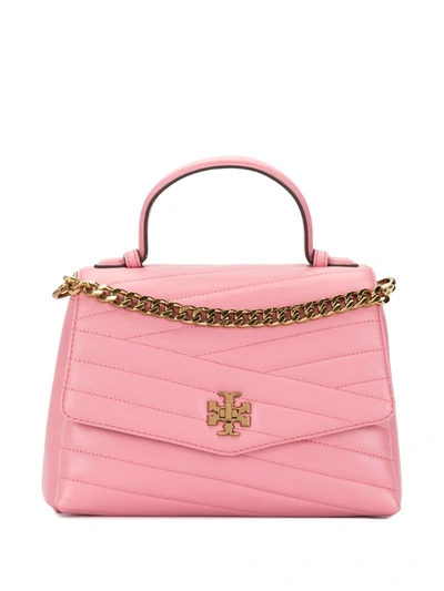 Tory Burch Kira Chevron-quilted Satchel In Pink