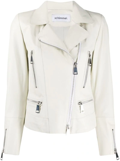 Sylvie Schimmel Metro Glove Zipped Biker Jacket In White