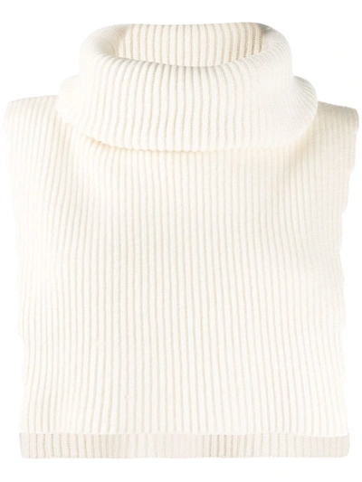 Cashmere In Love Roll-neck Brooke Crop Sweater In Neutrals