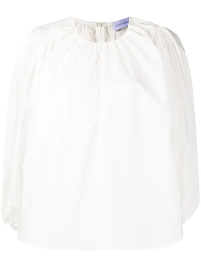 Christian Wijnants Tawil Crew Neck Blouse In White