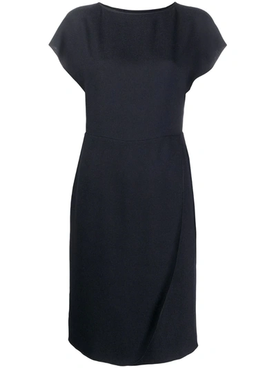 Emporio Armani Short-sleeved Round-neck Dress In Blue
