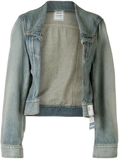 Miharayasuhiro Fold Front Denim Jacket In Blue