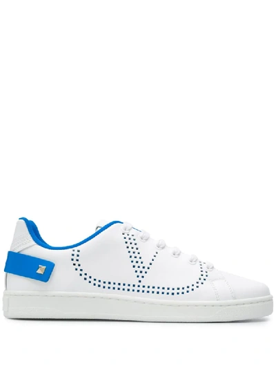 Valentino Garavani Backnet Leather Sneakers In White