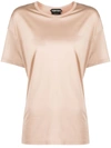 Tom Ford Silk Short Sleeve Top In Neutrals