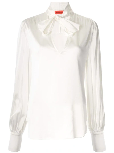 Manning Cartell Long-sleeved Pussy-bow Blouse In White