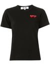 Comme Des Garçons Play Logo Embroidered Crew Neck T-shirt In Black