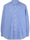 Our Legacy New Button Striped-print Shirt In Blue