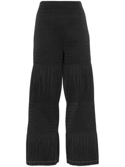 Area Pleated Crop Trousers In Black