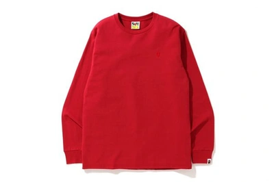 Pre-owned Bape  A Bathing Ape Head One Point L/s Tee Pure Red