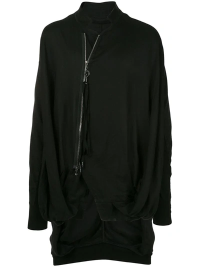 Julius Oversized High-collar Jacket In Black