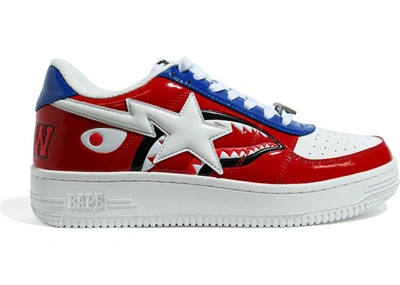 Pre-owned A Bathing Ape Sta M2 20th Anniversary Patent Red In Red/white/blue