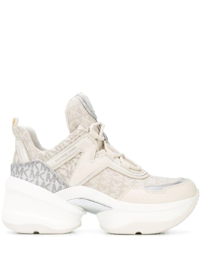 Michael Michael Kors Olympia Chunky Sneakers In Neutrals