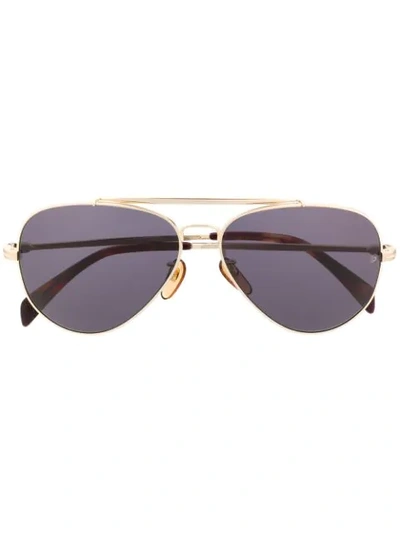David Beckham Eyewear Db 1004/s Full Rim Aviator Sunglasses In Gold