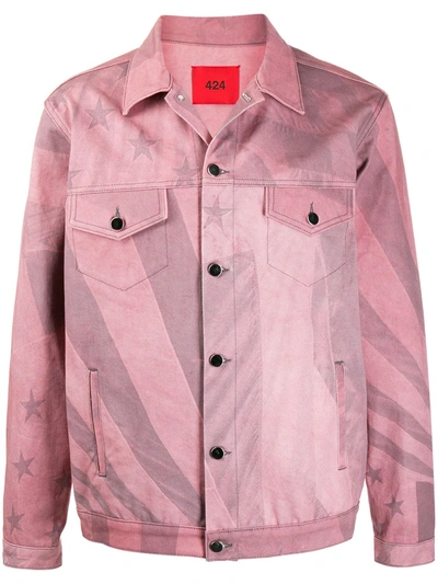424 Fourtwofour On Fairfax Trucker Jacket In Pink