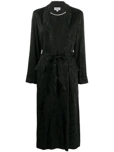 Temperley London Belted Shawl Collar Coat In Black