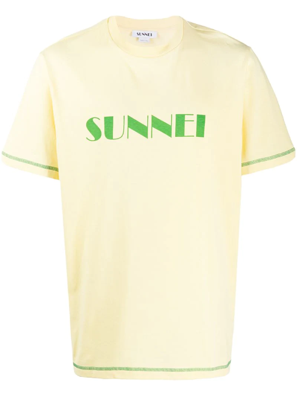 Sunnei Logo Print T-shirt In Yellow | ModeSens
