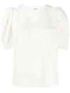 Ba&sh Ruffled Broderie Anglaise Blouse In Neutrals