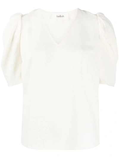 Ba&sh Ruffled Broderie Anglaise Blouse In Neutrals