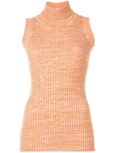 Anna Quan Andi Turtleneck Knitted Top In Orange