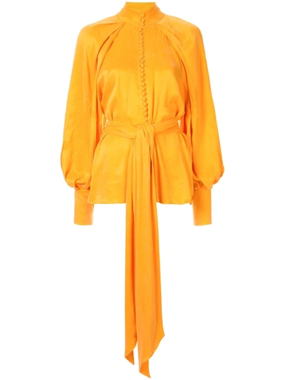 Acler Portland Balloon-sleeve Blouse In Orange