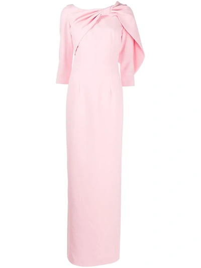 Safiyaa Bow Detail Long Dress In Pink