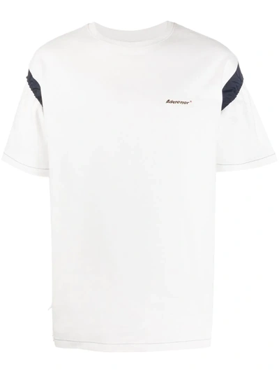 Ader Error Contrasting Band Cotton T-shirt In White