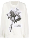 Mm6 Maison Margiela Appliquéd Printed French Cotton-blend Terry Sweatshirt In White